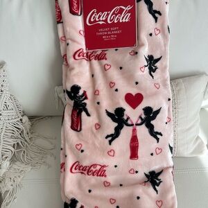 Coca-Cola Pink Cherub Throw Blanket